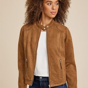 Maurices Brown Suede Moto Jacket